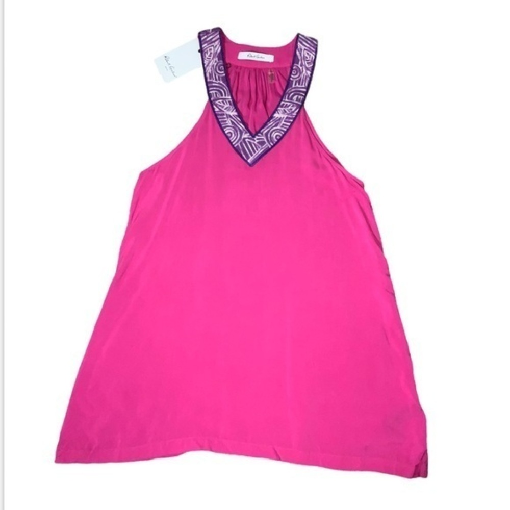 Robert Graham NWT Olivia Sleeveless Blouse/Tank Top Magenta Pink Size Small